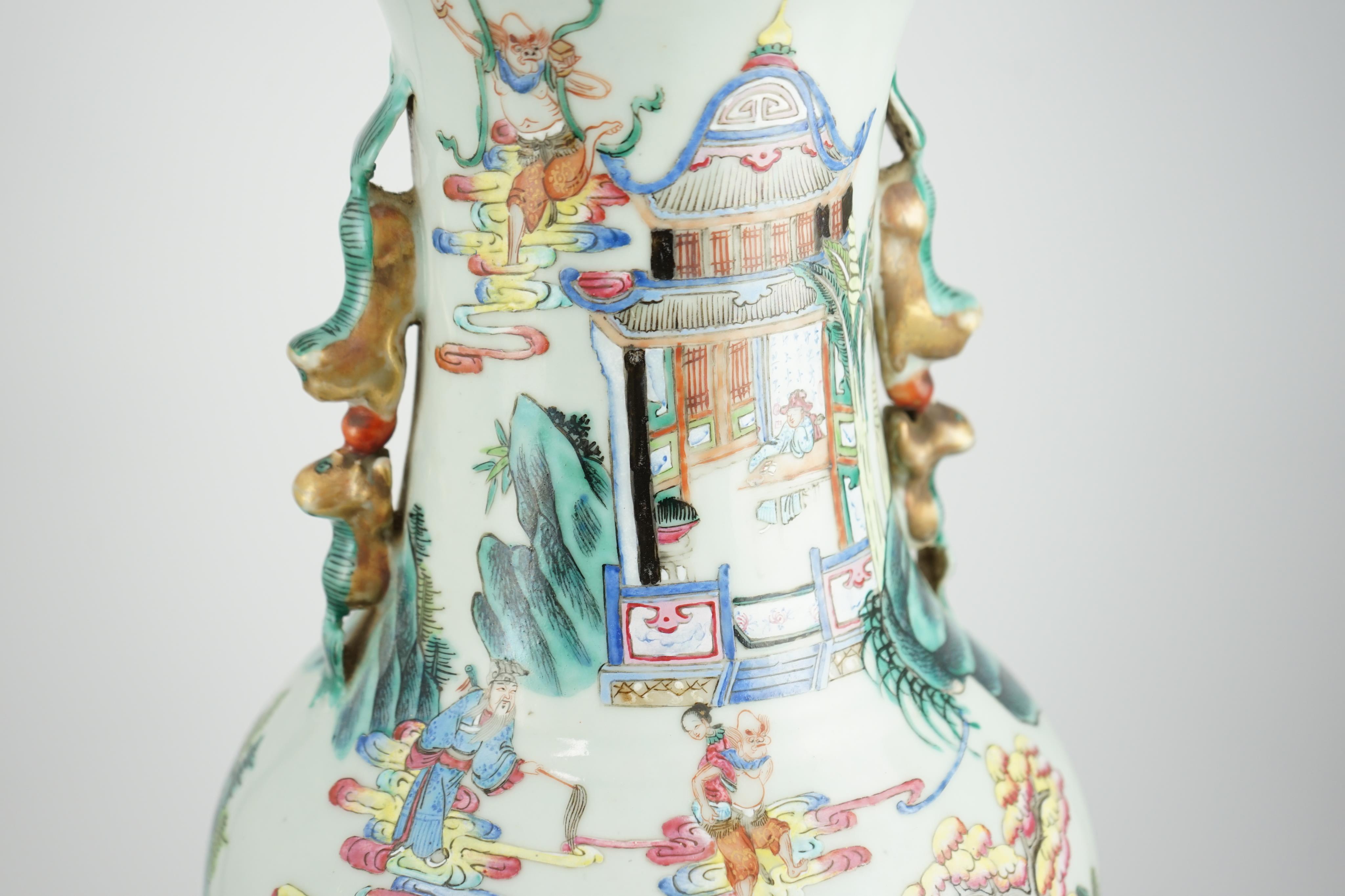 An impressive Chinese famille rose baluster vase, 19th century